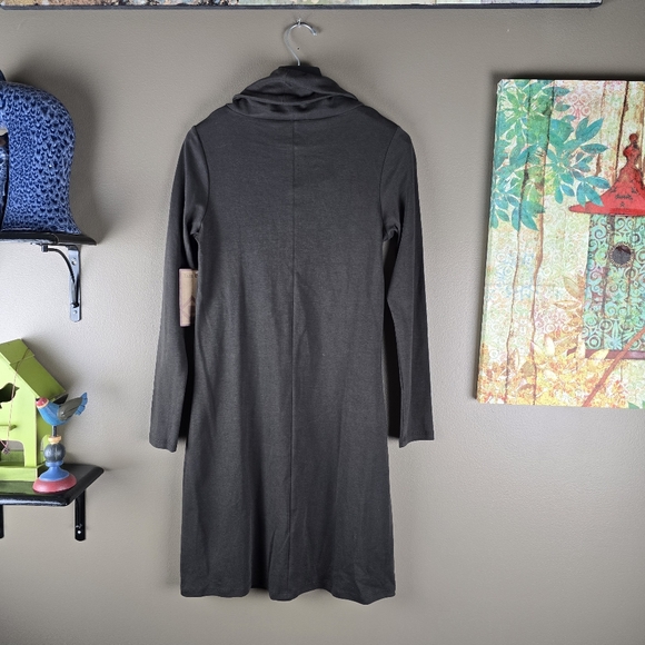 Fair Indigo Organic Pima Cotton Cowlneck Dress Size Small - Picture 2 of 12